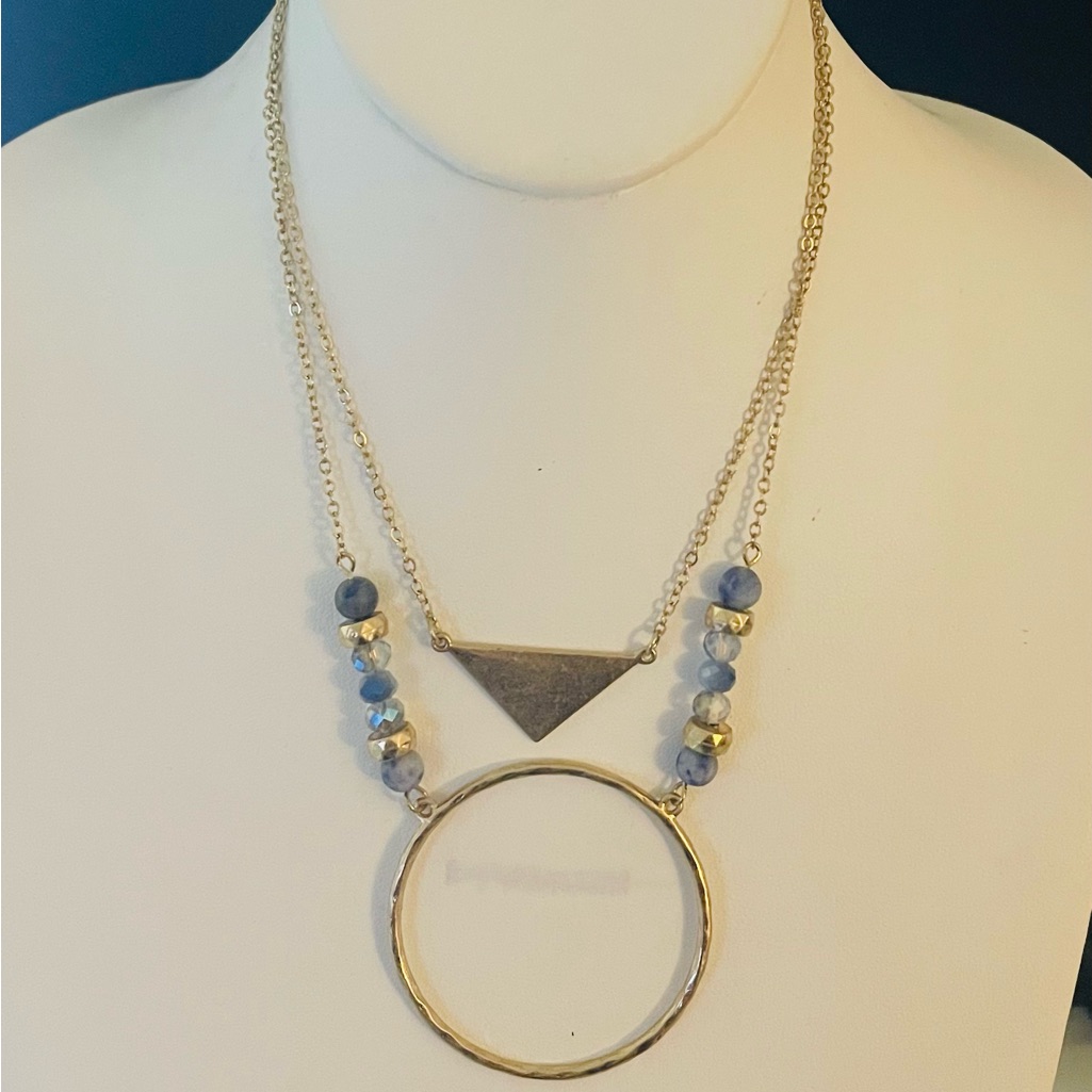 29 - Double Chained Necklace By The Brand Pomina- Brand New Never WornUnique 20$